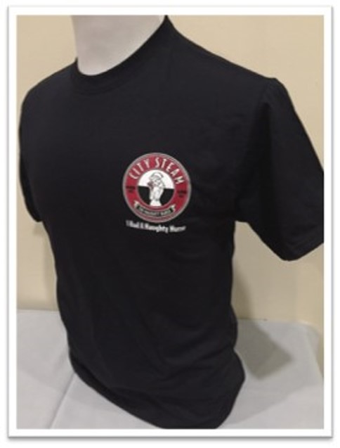 City Steam Black T-Shirt (front)